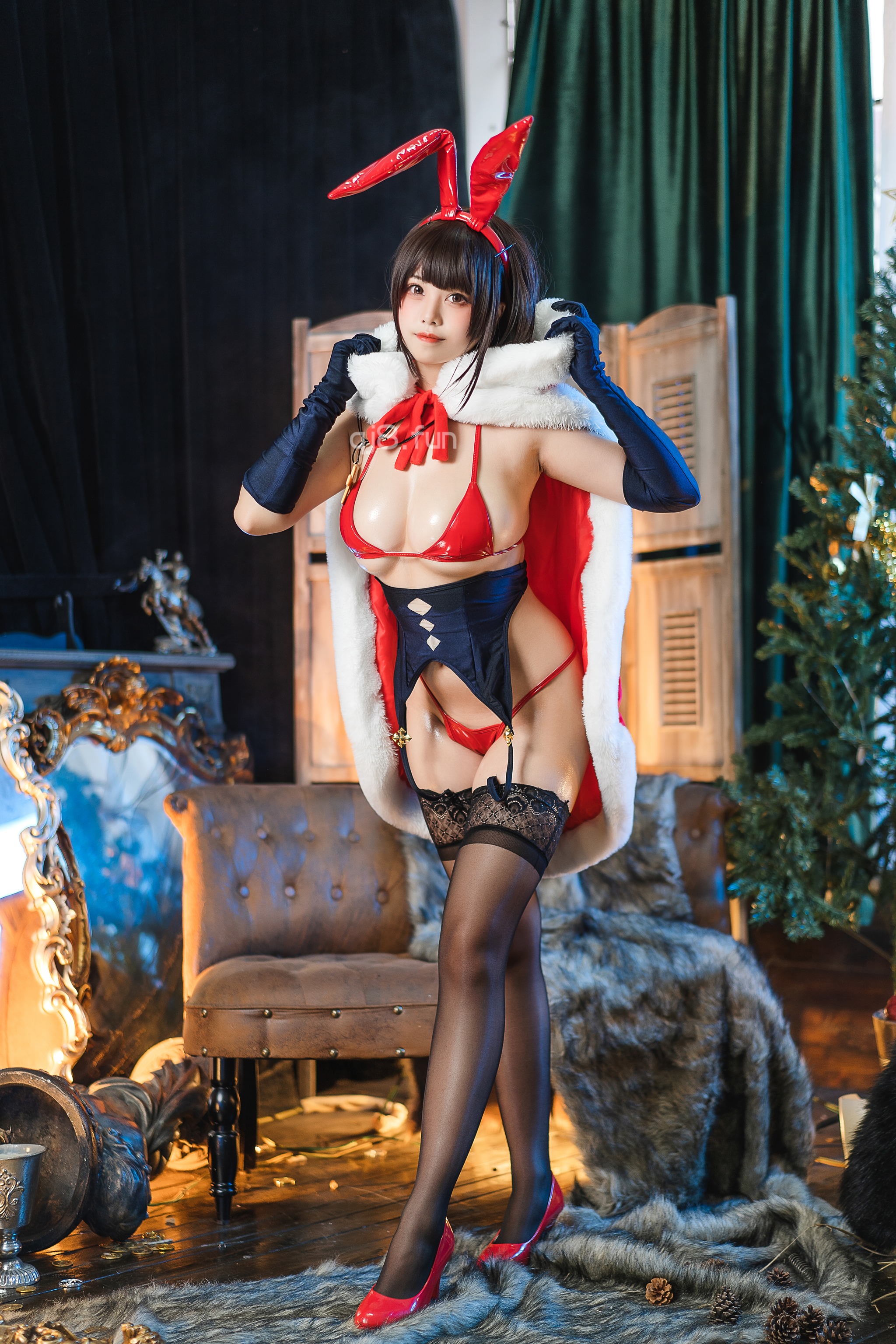 图片[1]-蜜汁猫裘 – NO.071 魔太郎圣诞 [51P]-XikXak